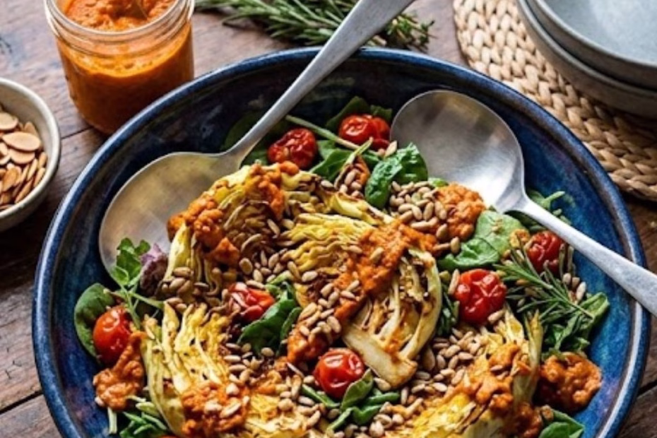Baked Cabbage Salad with Winter Romesco Recipe