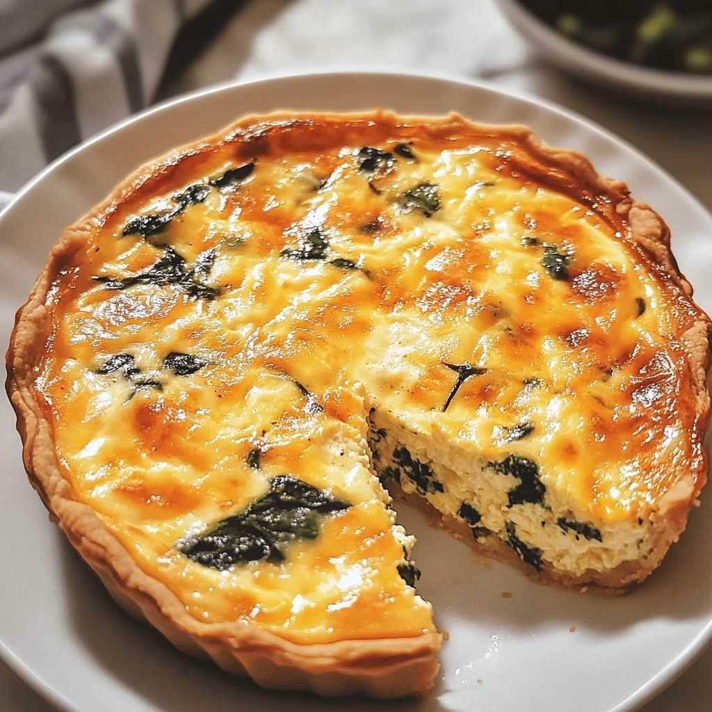 Cottage Cheese & Spinach Crustless Quiche Recipe