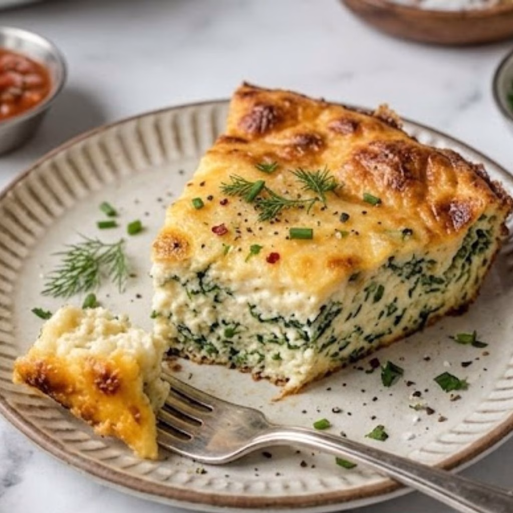 Cottage Cheese & Spinach Crustless Quiche Recipe