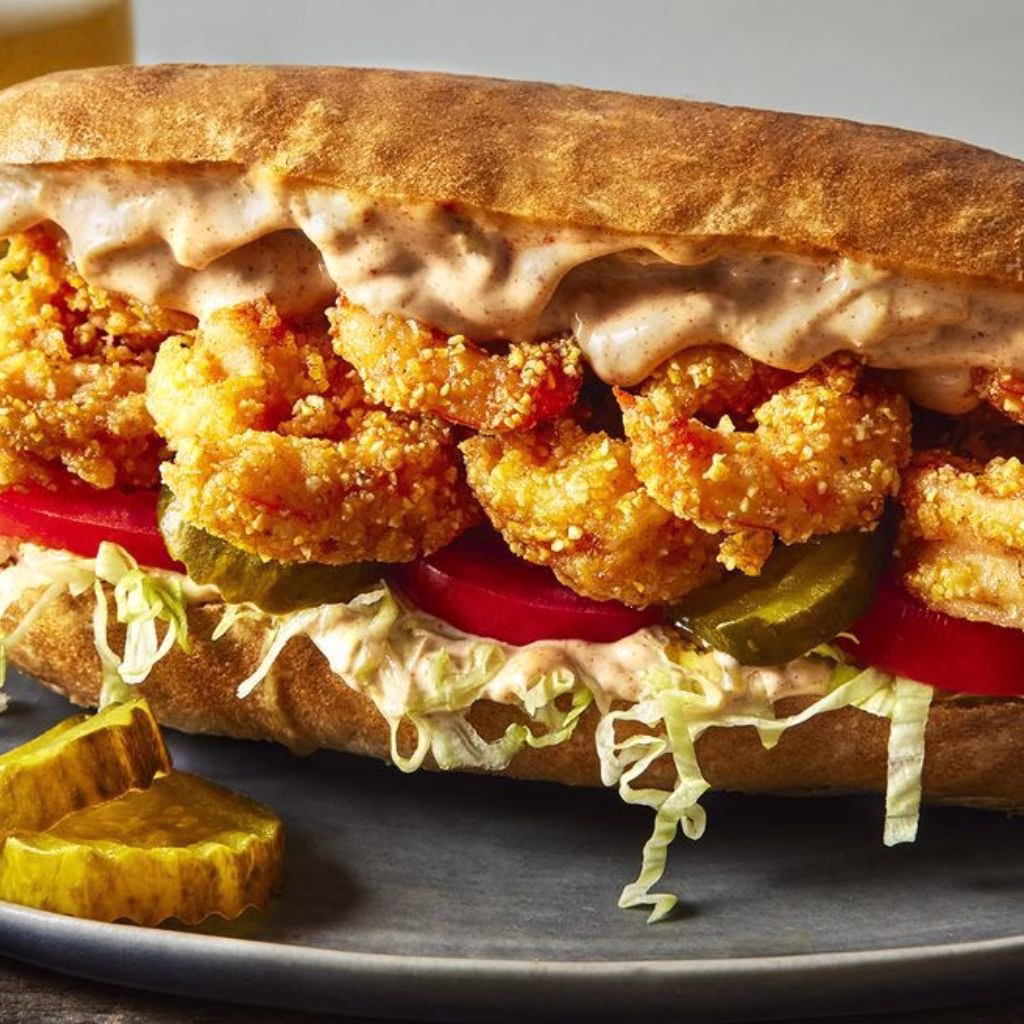 Air Fryer Fried Shrimp Sandwich with Tartar Sauce Recipe