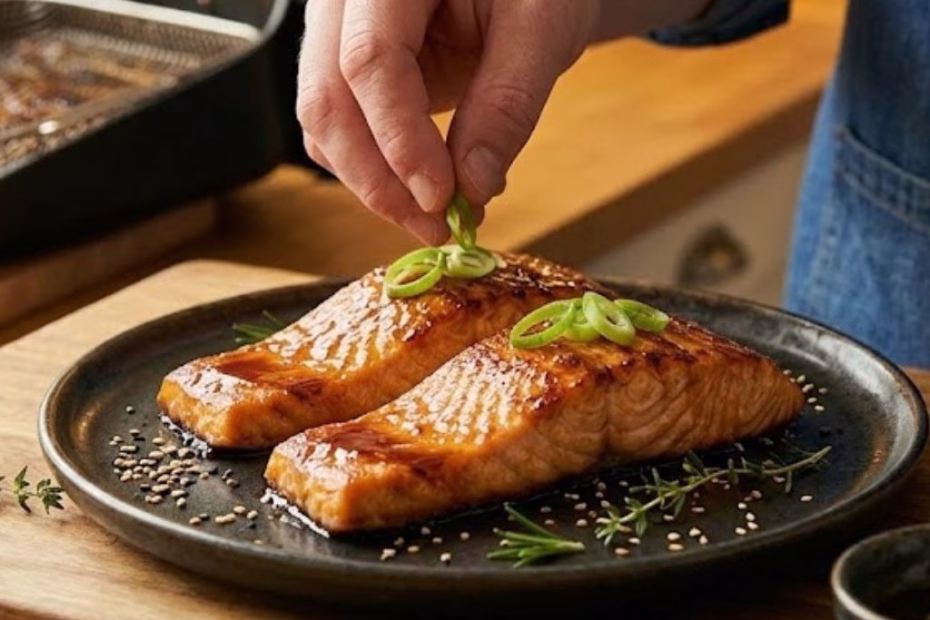Air Fryer Salmon with Maple Soy Glaze Recipe