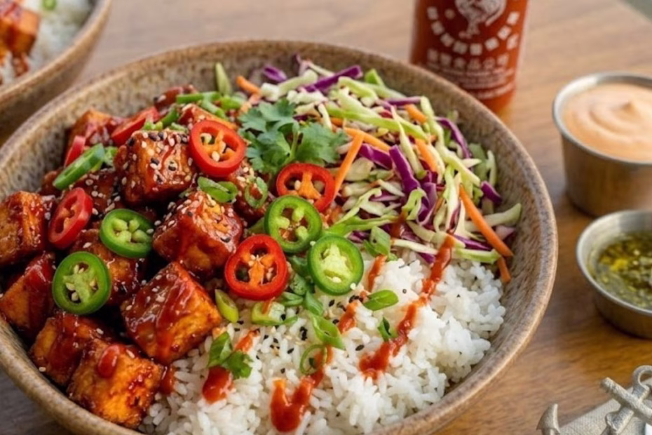 Spicy Sriracha Tofu Rice Bowls Recipe