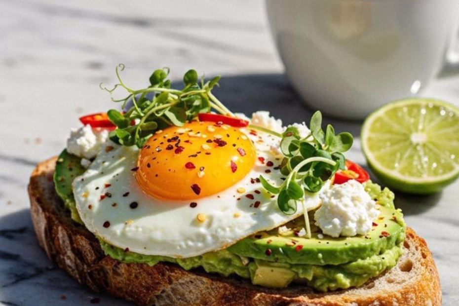 Air Fryer Poached Egg Avocado Smash Toast Recipe
