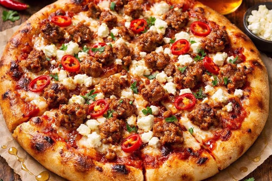 I have to say, the Hot Sausage Feta Honey Pizza recipe completely surprised me the first time I made it. I wasn’t sure how honey would pair with spicy sausage, but the result was incredible. The combination of salty feta, rich sausage, and a drizzle of sweet honey creates a perfect balance of flavors.