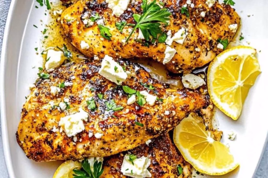 Greek Chicken with Lemon and Feta Recipe