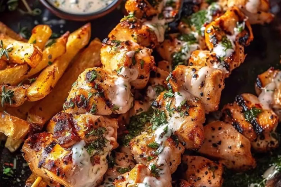 Greek Chicken Souvlaki with Tzatziki Sauce Recipe