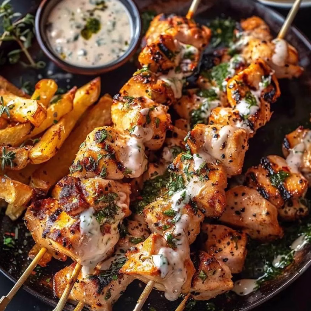 Greek Chicken Souvlaki with Tzatziki Sauce Recipe