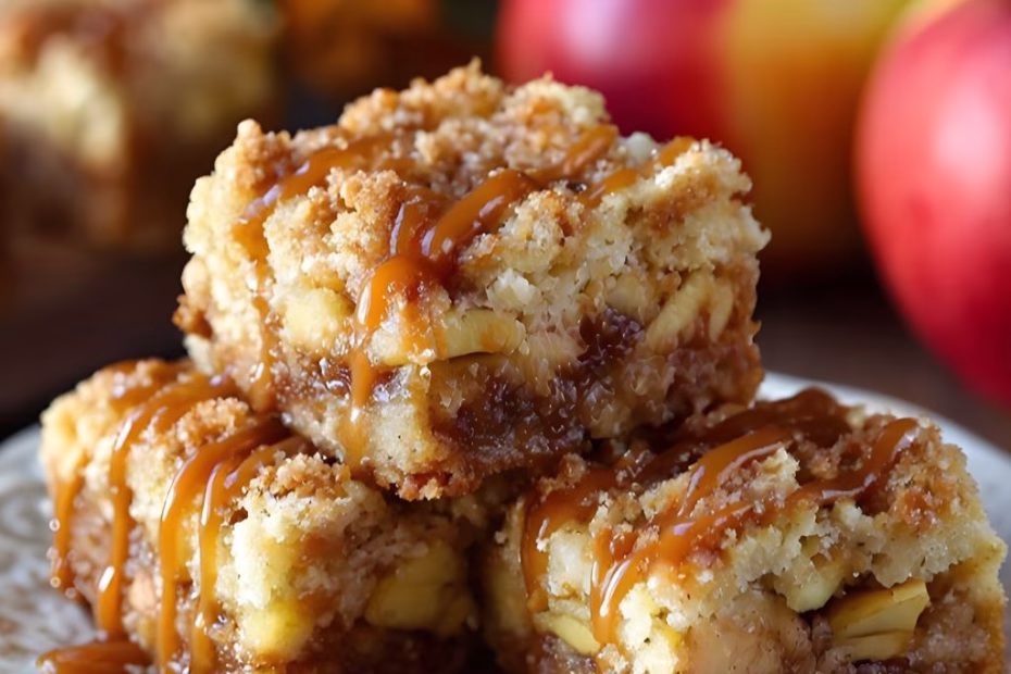 Salted Caramel Sourdough Apple Crumble Bars Recipe