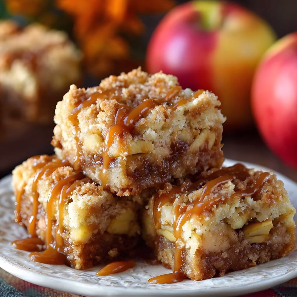 Salted Caramel Sourdough Apple Crumble Bars Recipe
