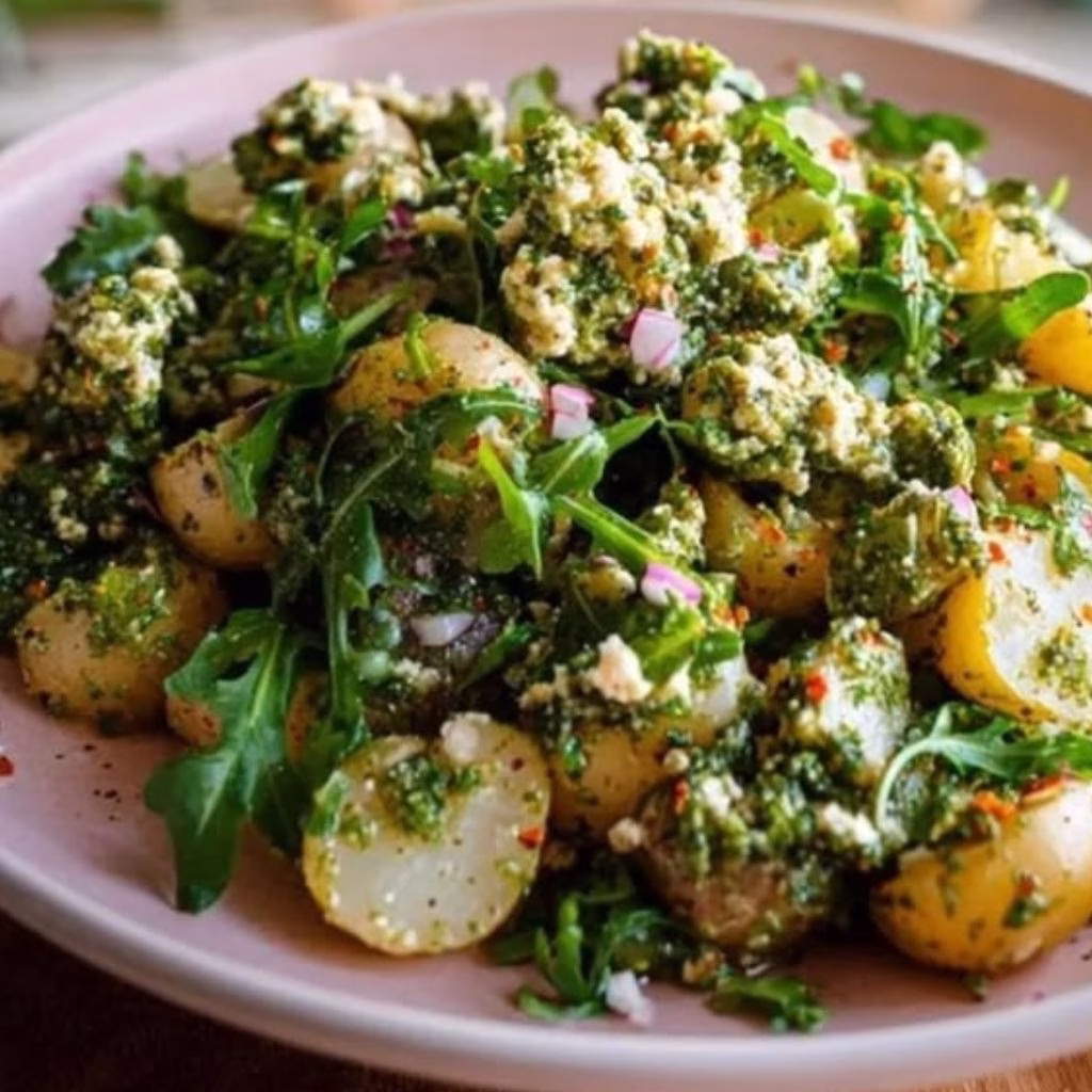 Arugula Pesto Potato Salad Recipe
