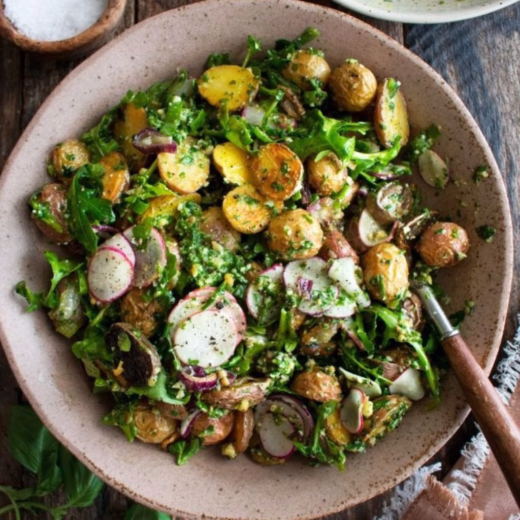 Arugula Pesto Potato Salad Recipe