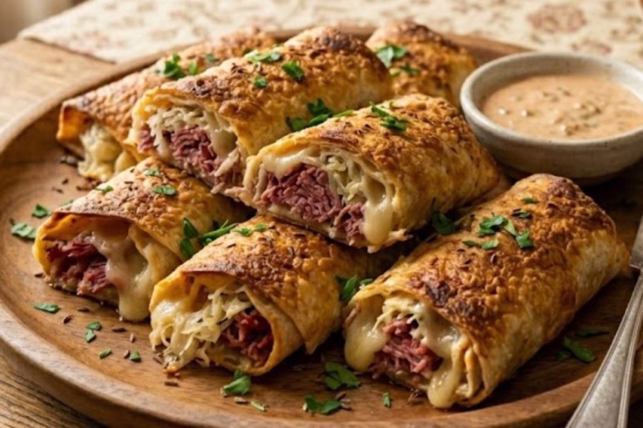 Keto Crispy Reuben Roll-Ups Recipe