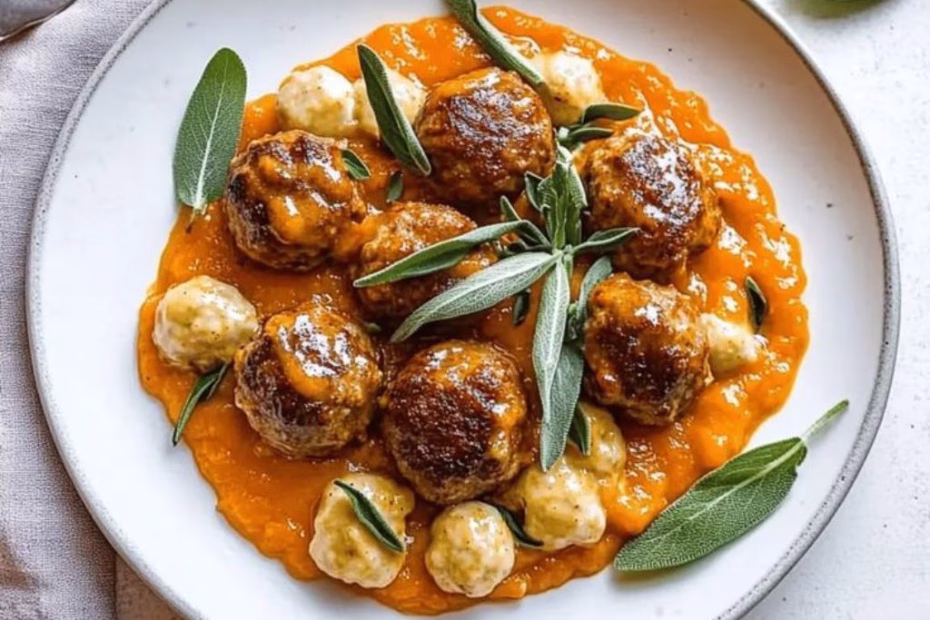 Turkey Meatballs in Pumpkin Sage Sauce Recipe