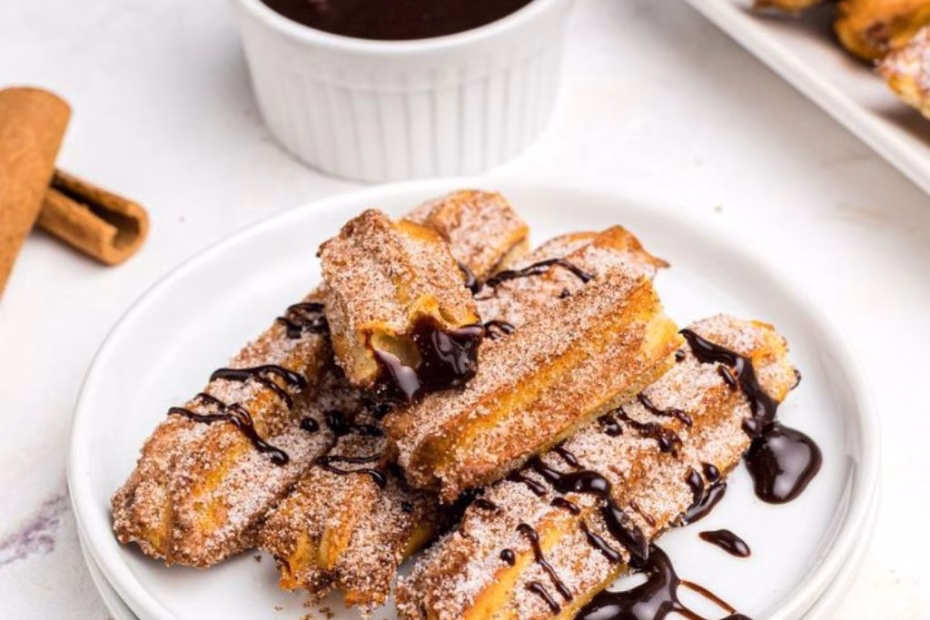 Air Fryer Churro Bites with Chocolate Dipping Sauce Recipe