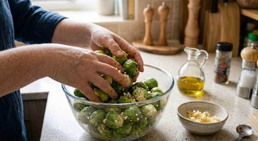 Garlic Parmesan Roasted Brussels Sprouts Recipe