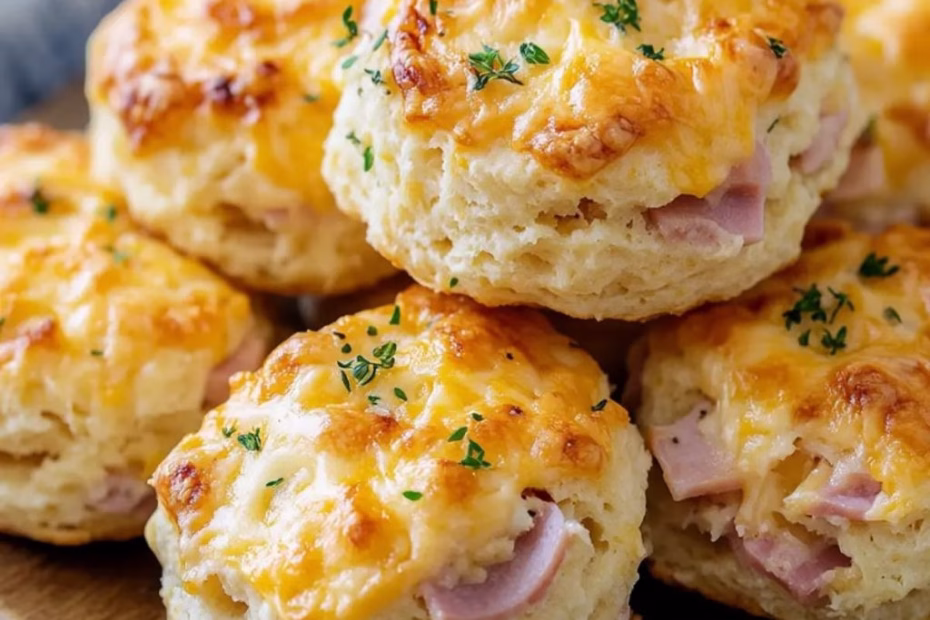 Ham and Cheese Butter Swim Biscuits Recipe 