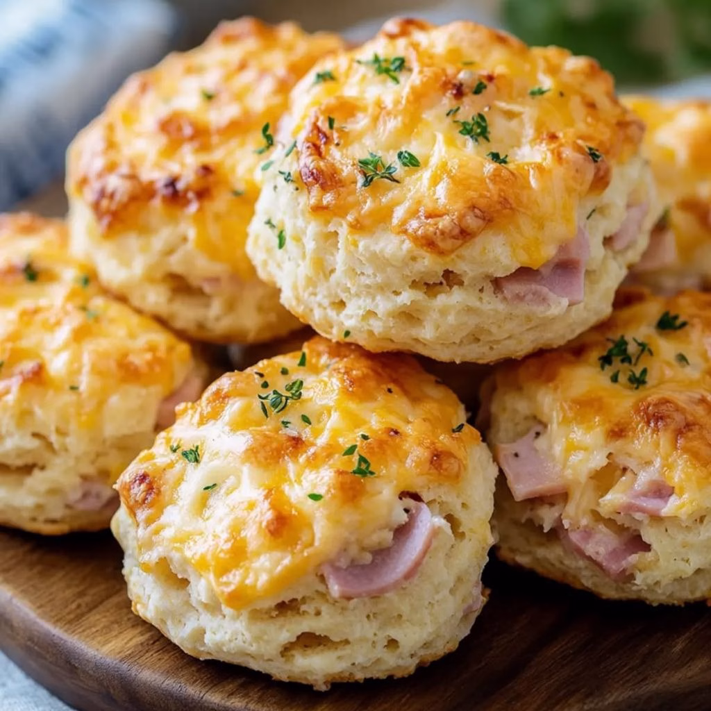 Ham and Cheese Butter Swim Biscuits Recipe 