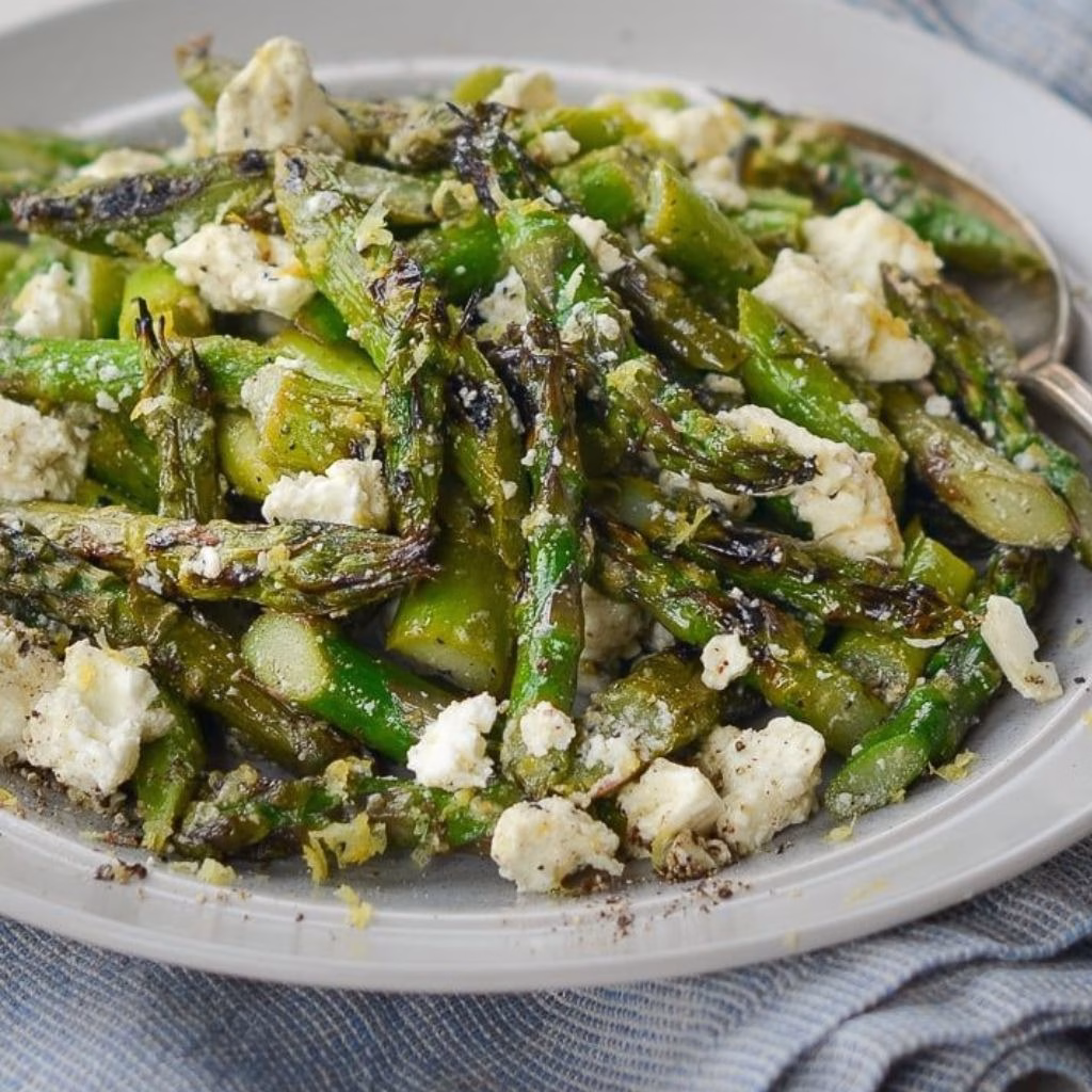 Grilled Asparagus Salad with Feta & Lemon Recipe