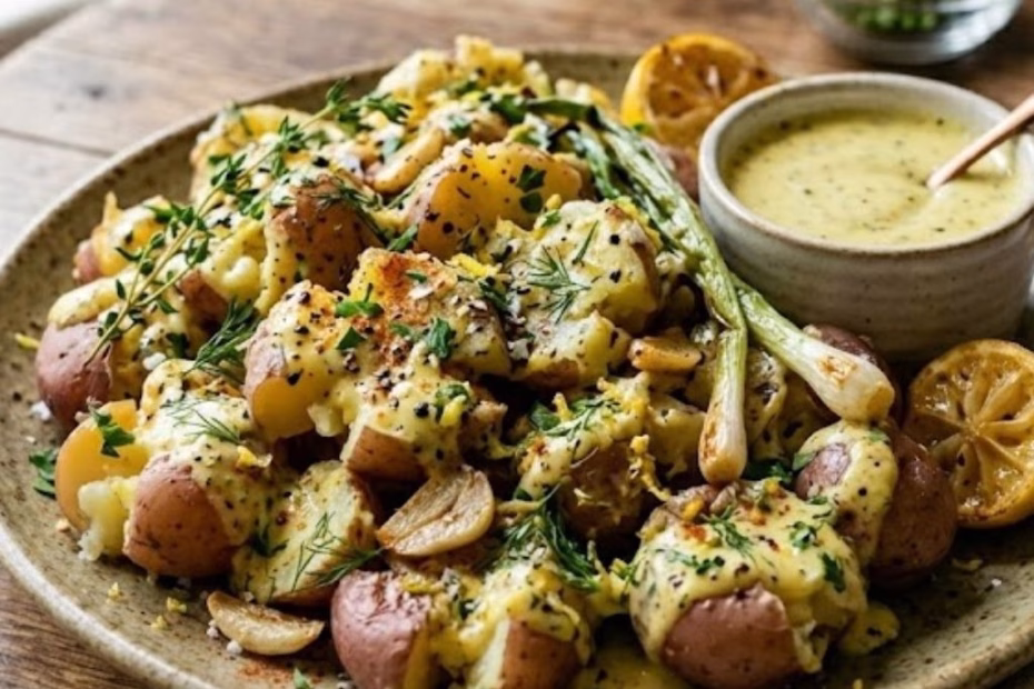 Lemon Pepper Smashed Potato Salad Recipe