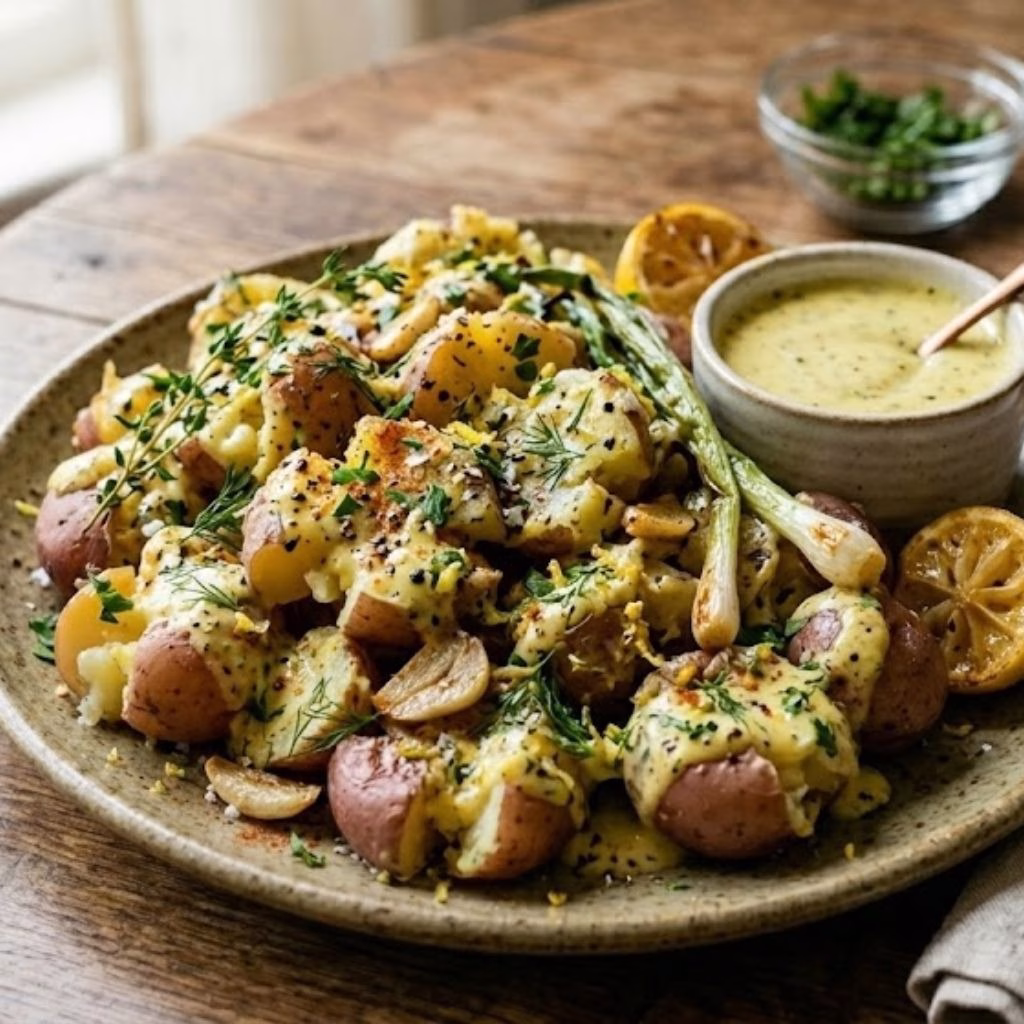 Lemon Pepper Smashed Potato Salad Recipe