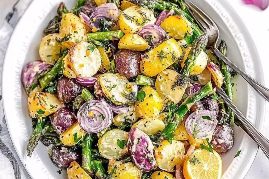 Lemon Herb Asparagus Potato Salad Recipe