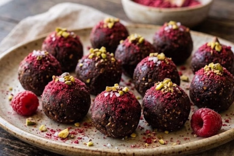 Raspberry Brownie Date Bites Recipe