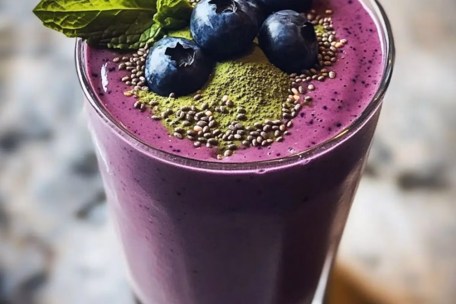 Wild Blueberry Vanilla Matcha Smoothie Recipe