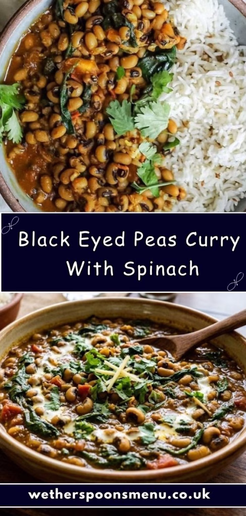 Black Eyed Peas Curry with Spinach Recipe 