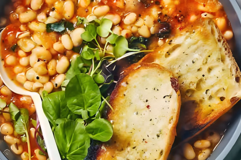Brothy Oven Baked White Beans Recipe