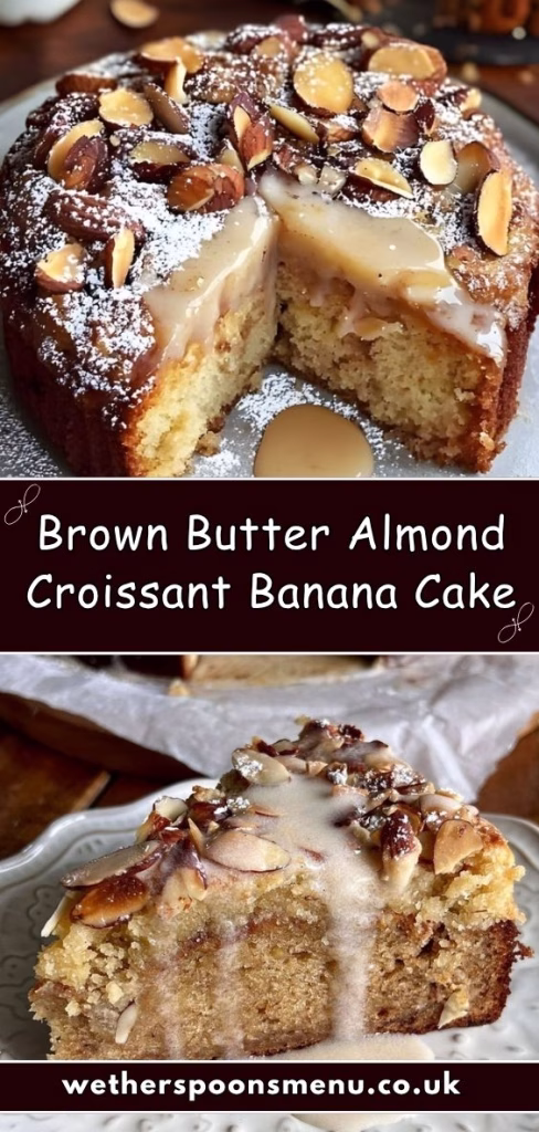 Brown Butter Almond Croissant Banana Cake