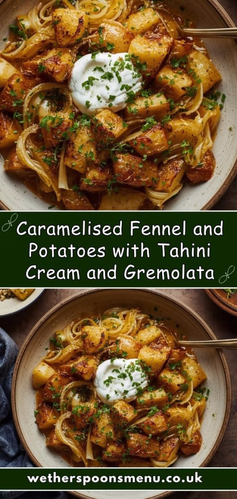 Caramelised Fennel & Potatoes with Tahini Cream & Gremolata Recipe