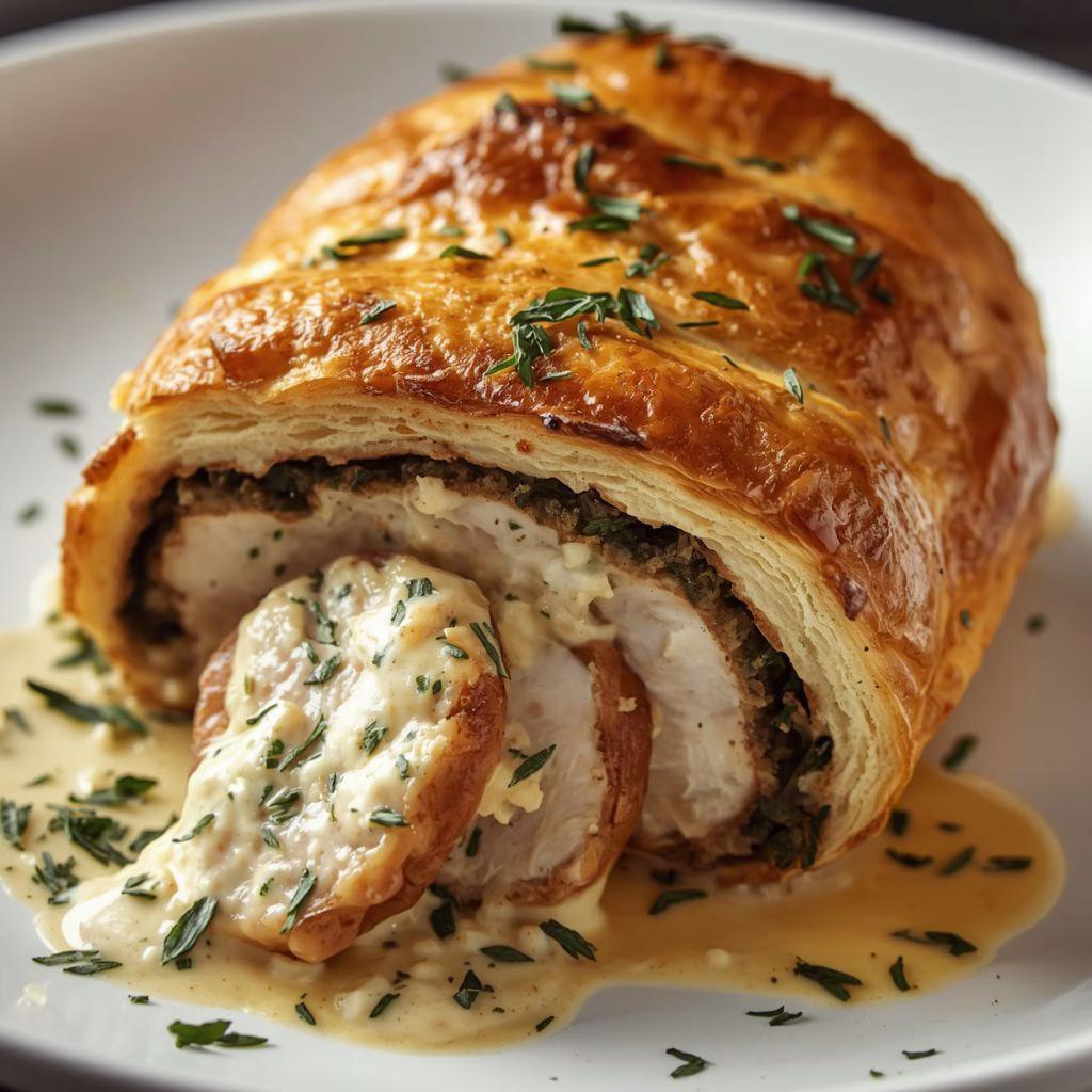 Chicken Wellington with Dijon Cream Sauce Recipe