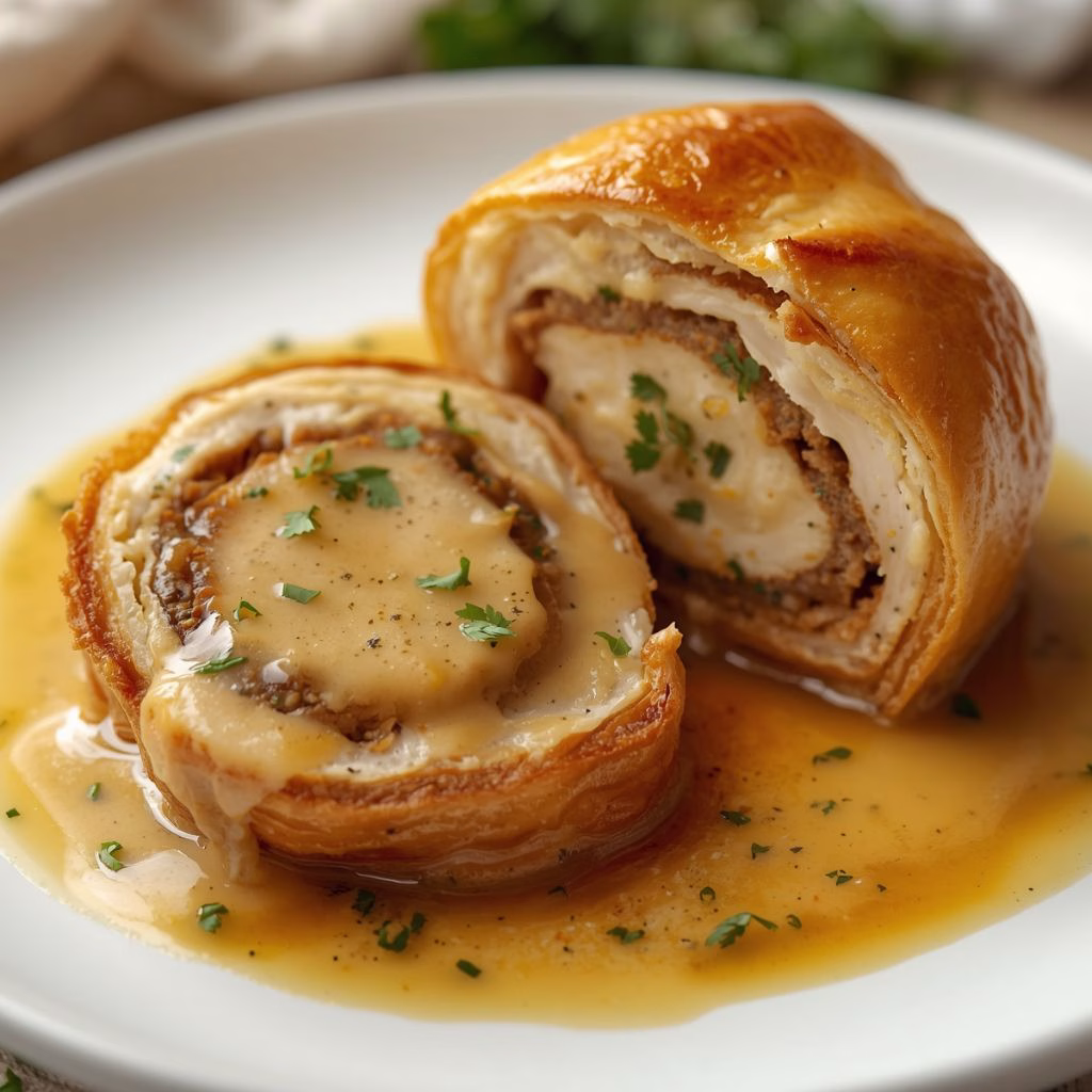 Chicken Wellington with Dijon Cream Sauce Recipe