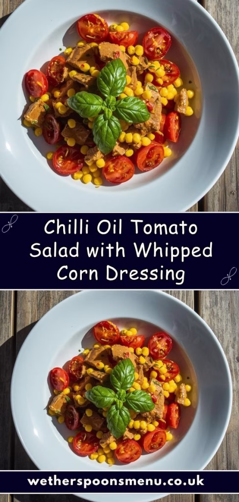 Chilli Oil Tomato Salad with Whipped Corn Dressing 