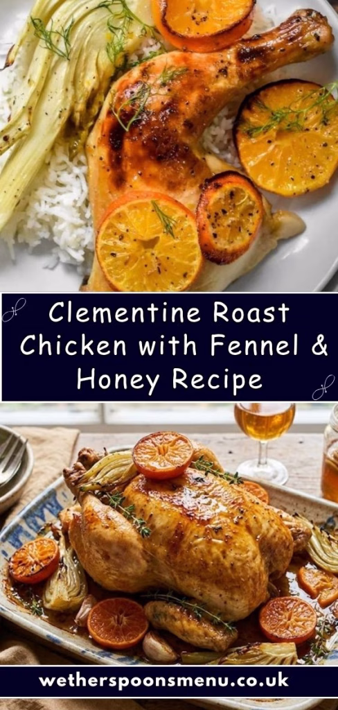 Clementine Roast Chicken with Fennel and Honey Recipe