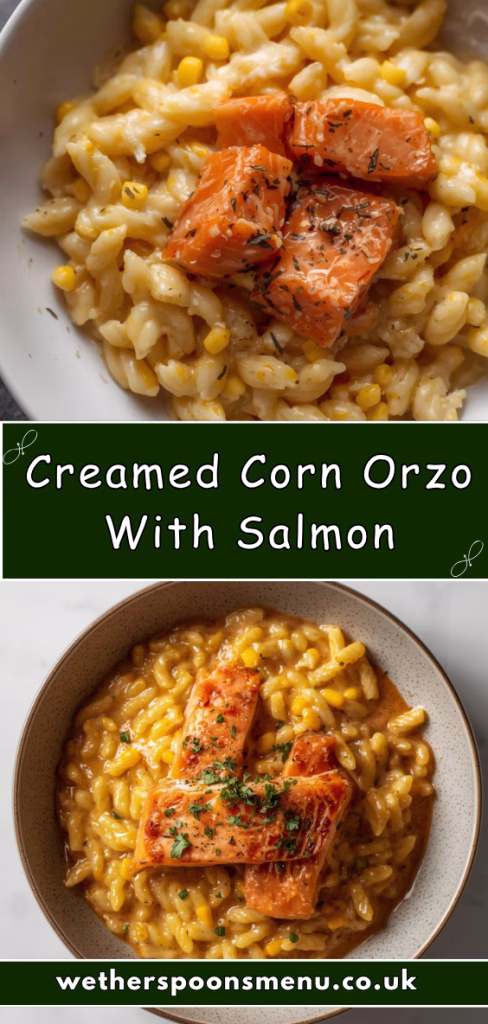 Creamed Corn Orzo with Salmon Recipe