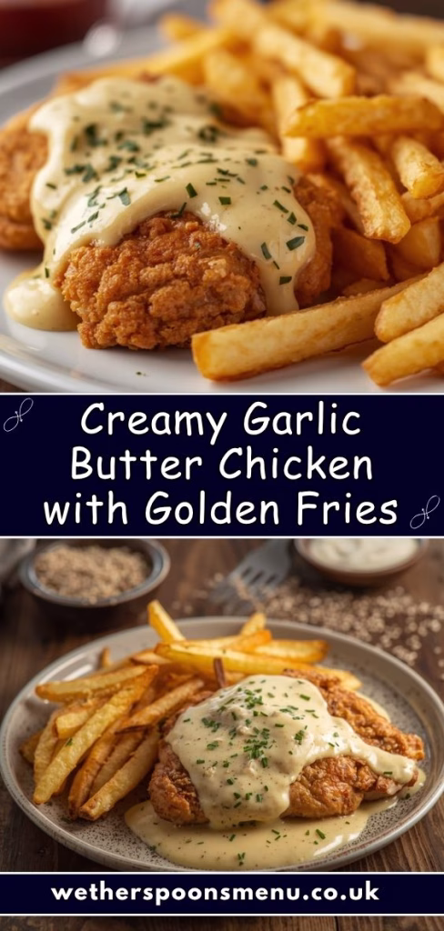 Creamy Garlic Butter Chicken With Golden Fries Recipe