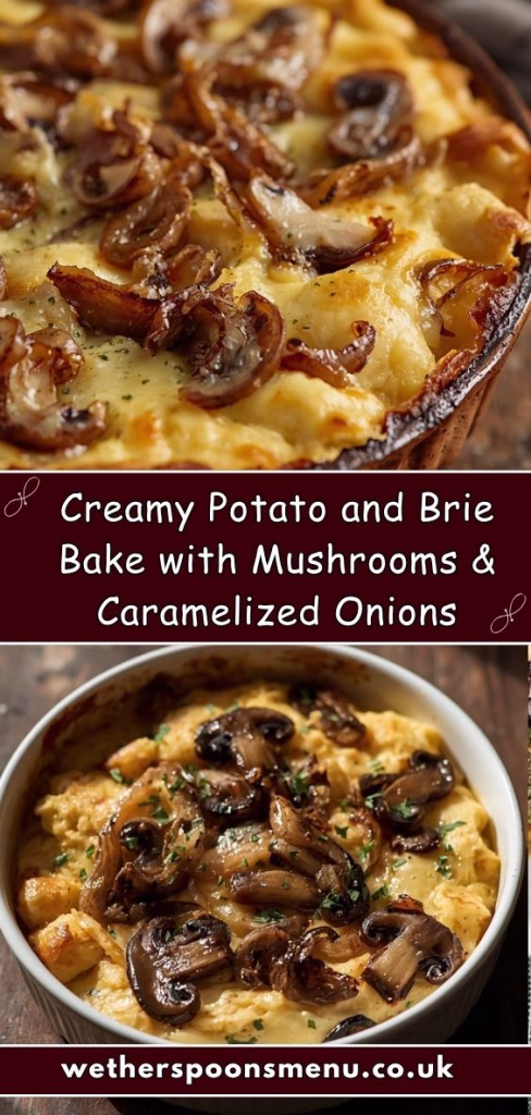 Creamy Potato And Brie Bake with Mushrooms & Caramelized Onions Recipe
