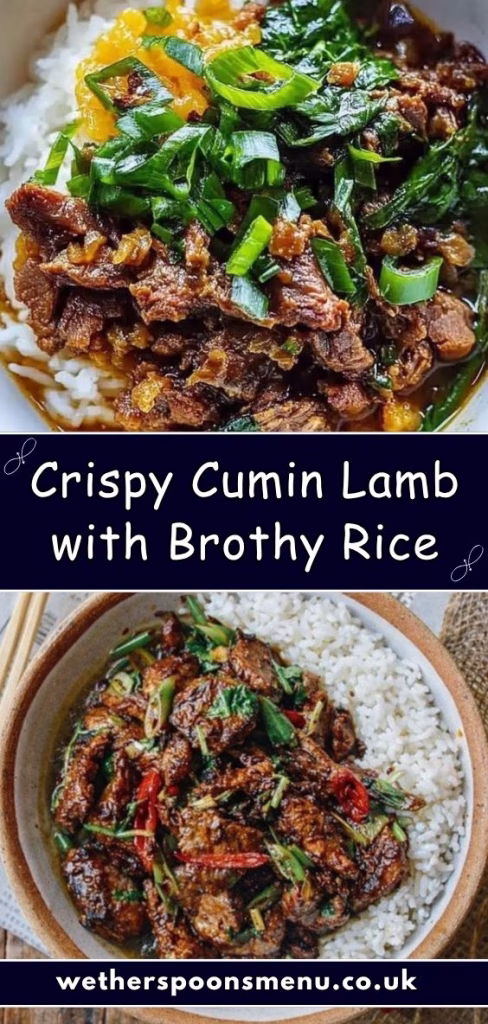 Crispy Cumin Lamb with Brothy Rice Recipe