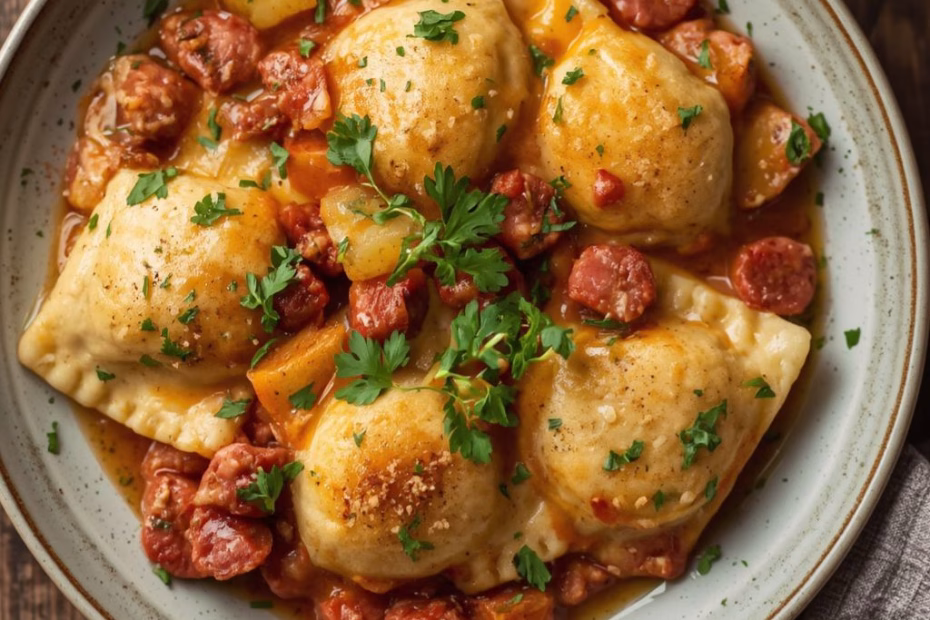 Crockpot Pierogi Casserole Recipe With Kielbasa