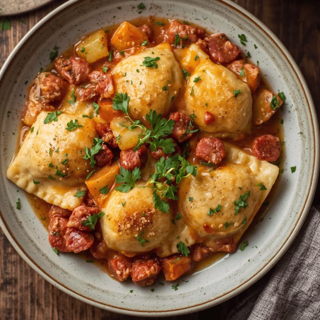 Crockpot Pierogi Casserole Recipe With Kielbasa