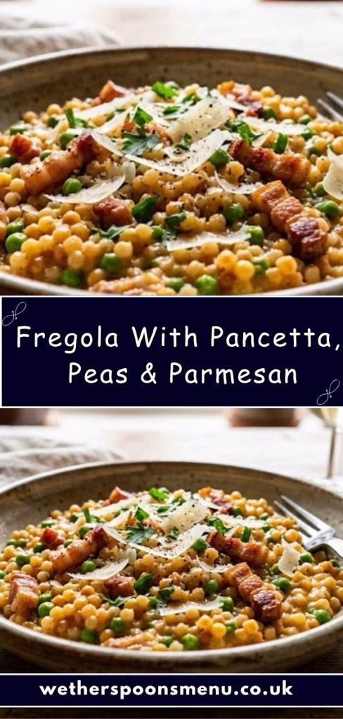Fregola with Pancetta Peas & Parmesan Recipe