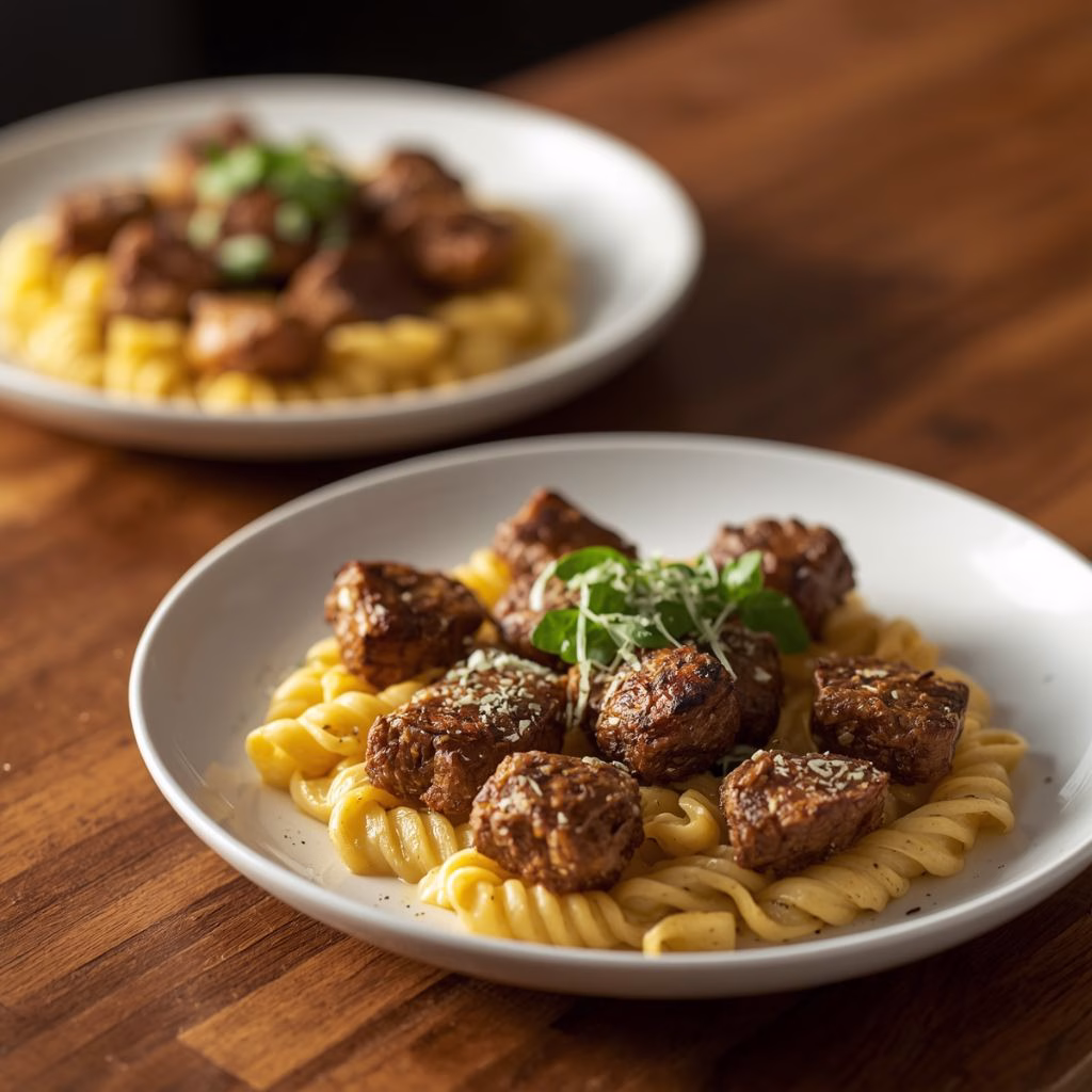 Garlic Butter Steak Bites & Shell Pasta Recipe