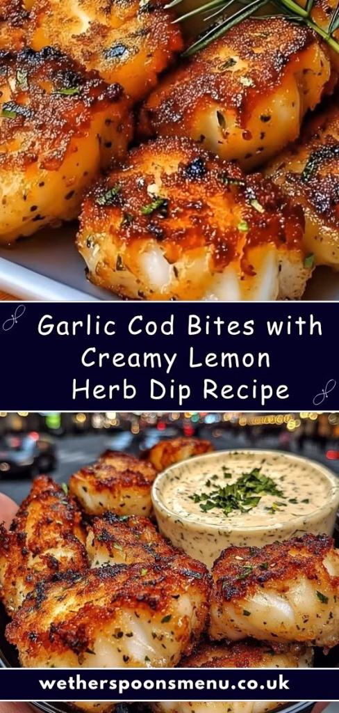 Crispy Garlic Cod Bites with Creamy Lemon Herb Dip Recipe
