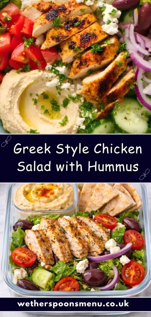 Greek Chicken Meal Prep Salad with Hummus Recipe