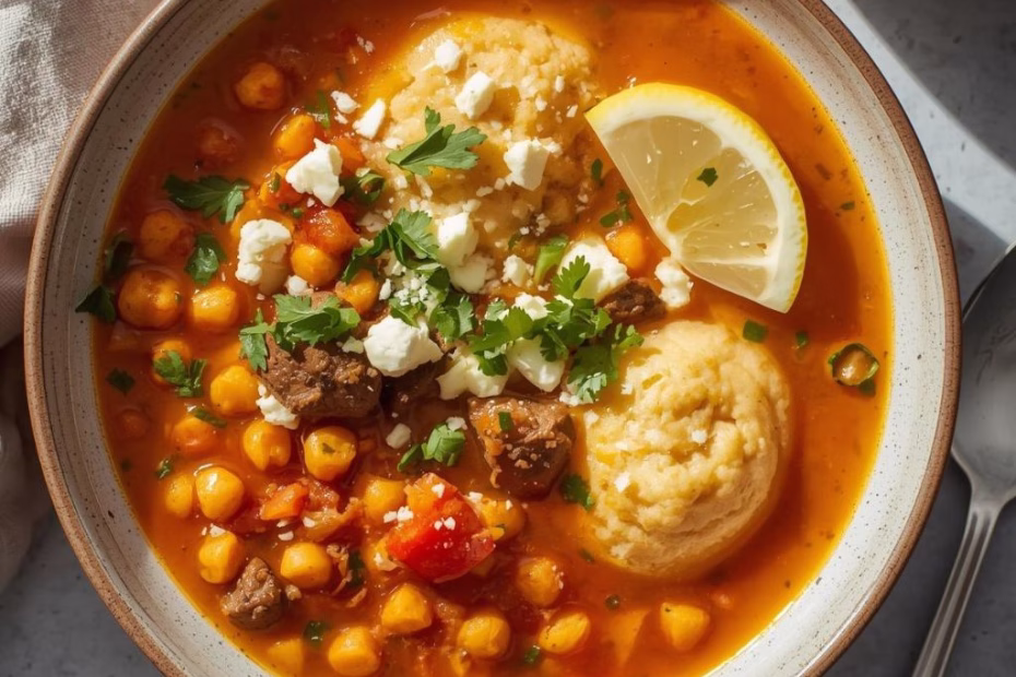 Greekstyle Chickpea Stew with Dumplings Recipe