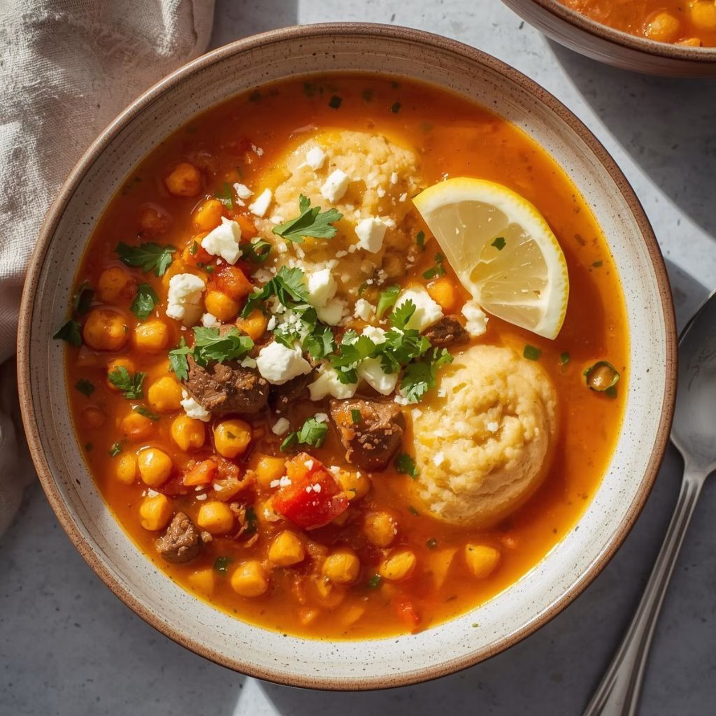 Greekstyle Chickpea Stew with Dumplings Recipe