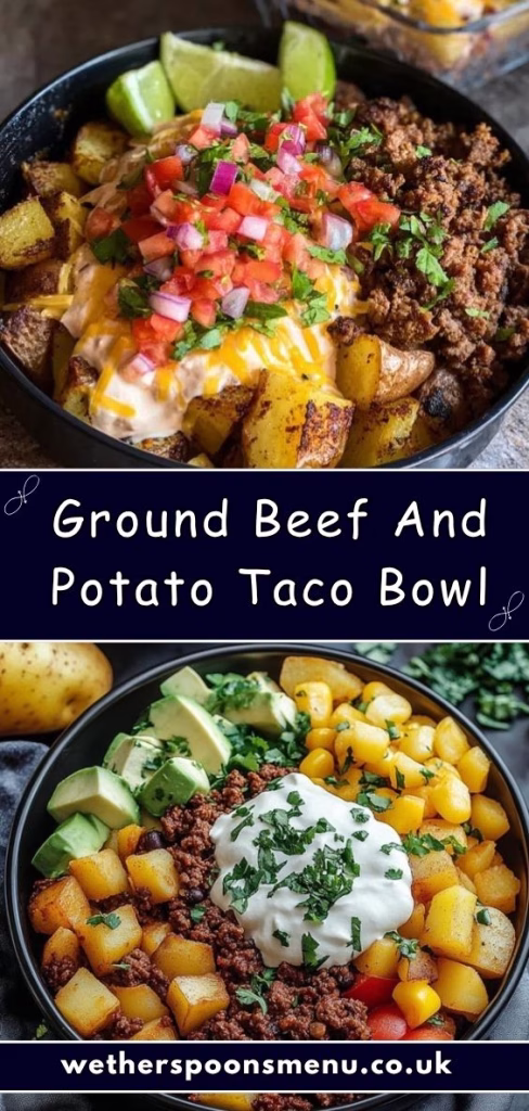Ground Beef & Potato Taco Bowl Recipe