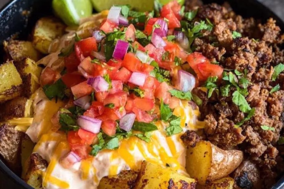 Ground Beef & Potato Taco Bowl Recipe
