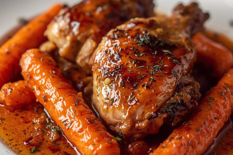 Honey and Spice Roasted Chicken and Carrots Recipe